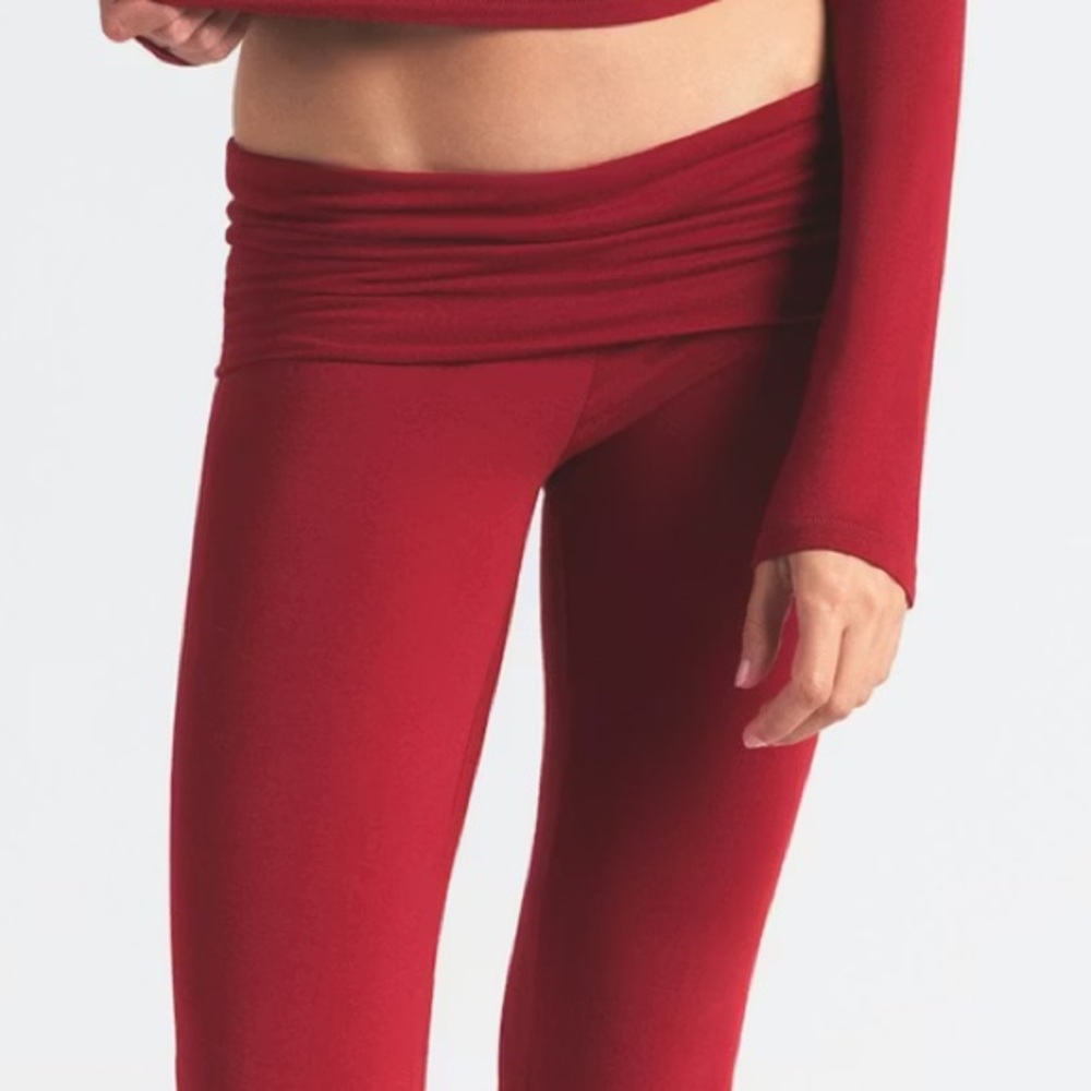 NEW SKIMS Stretch Cotton Jersey Foldover Pants - Picture 2 of 7